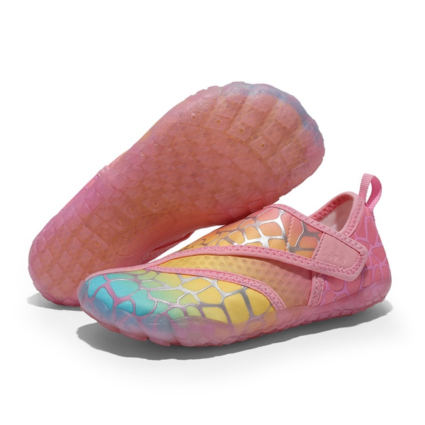 Boys & Girls Lightweight Water Shoes - PEACH COLORFUL - 4